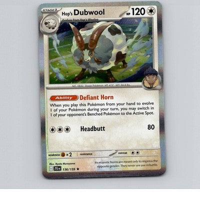 Hop's Dubwool Reverse Holofoil SV09: Journey Together 136/159 NM
