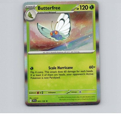 Butterfree Reverse Holofoil SV09: Journey Together 003/159 NM