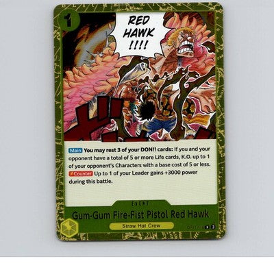 Gum-Gum Fire-Fist Pistol Red Hawk Foil A Fist of Divine Speed OP11-114 NM