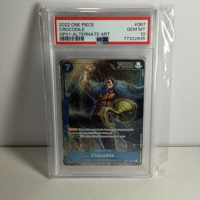 One Piece Crocodile OP01-067 Alternate Art PSA 10 Romance Dawn Super Rare