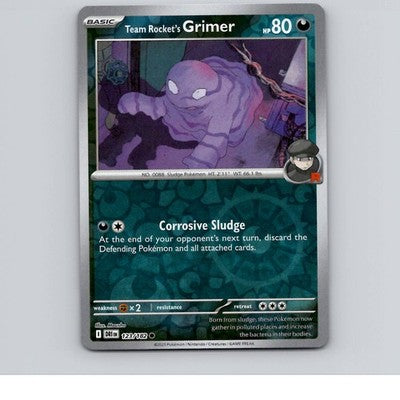 Team Rocket's Grimer - 123/182 - DRI - Common/ Reverse Holo - NM