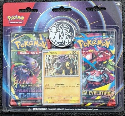 Pokémon Raikou 2 Pack Blister-ME02: Phantasmal Flames -New/Factory Sealed
