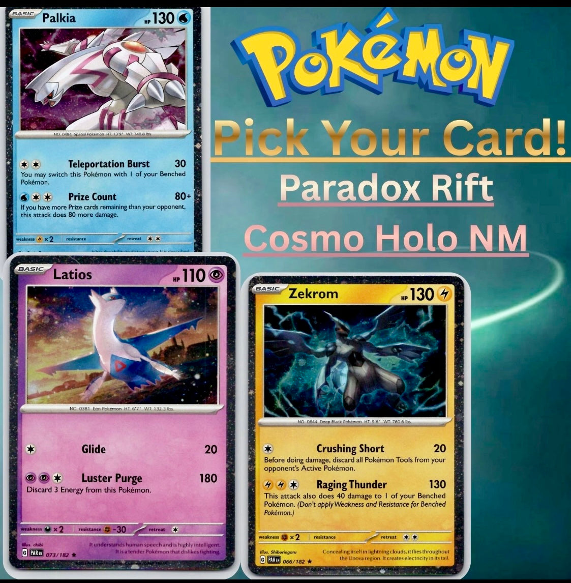 Pokemon Paradox Rift Cosmos Holo - Pick Your Card Rare NM